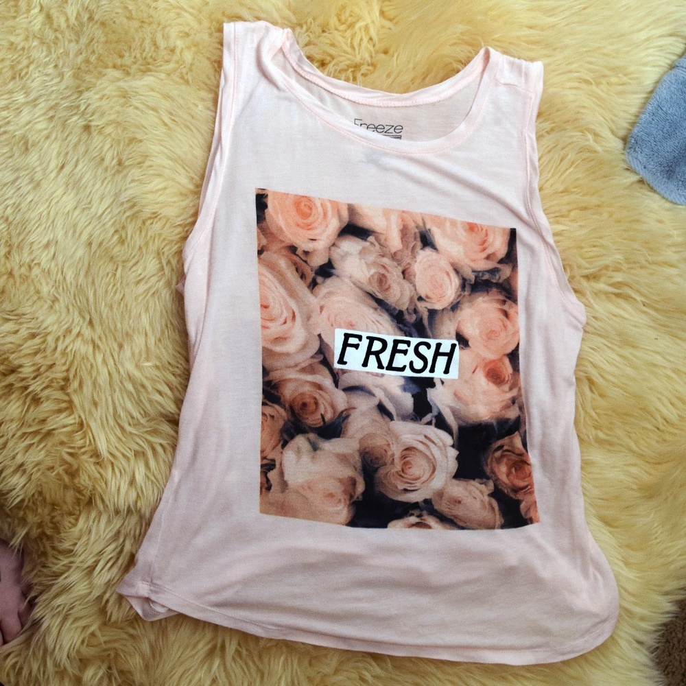 Fresh Rose Pale Pink Blush Tank-Top